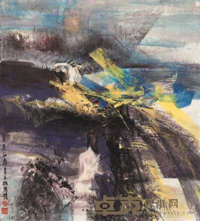 石齐 浴女 镜心 83.5×76.5cm
